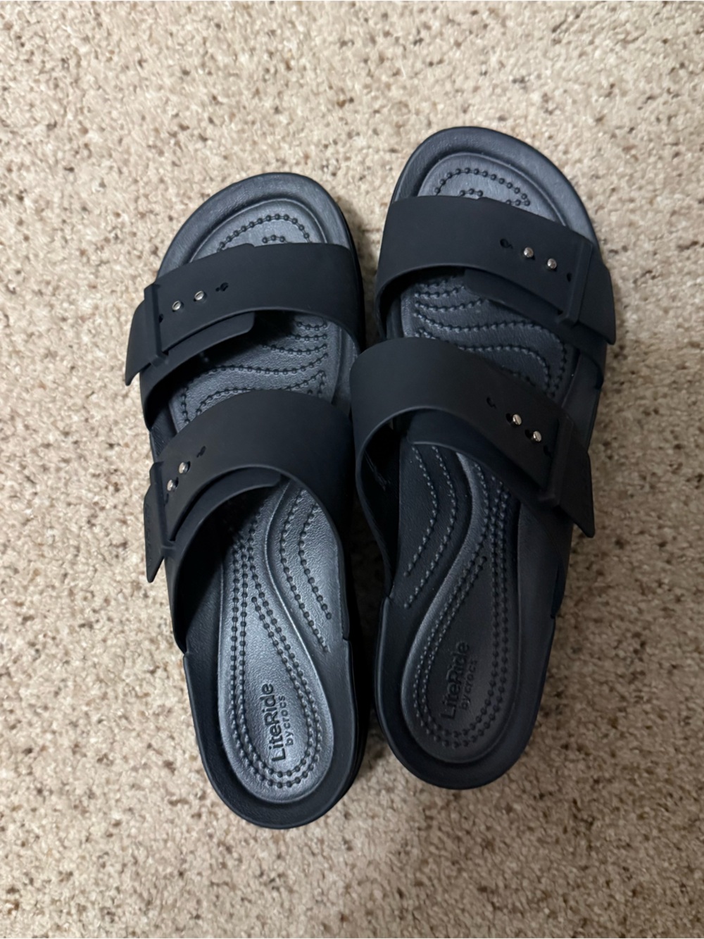 Crocs black sandals (size 11)